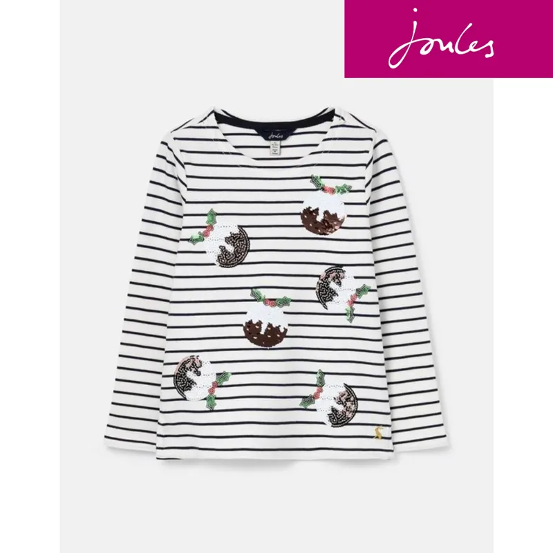 Joules Harbour Luxe Top - Christmas Pudding